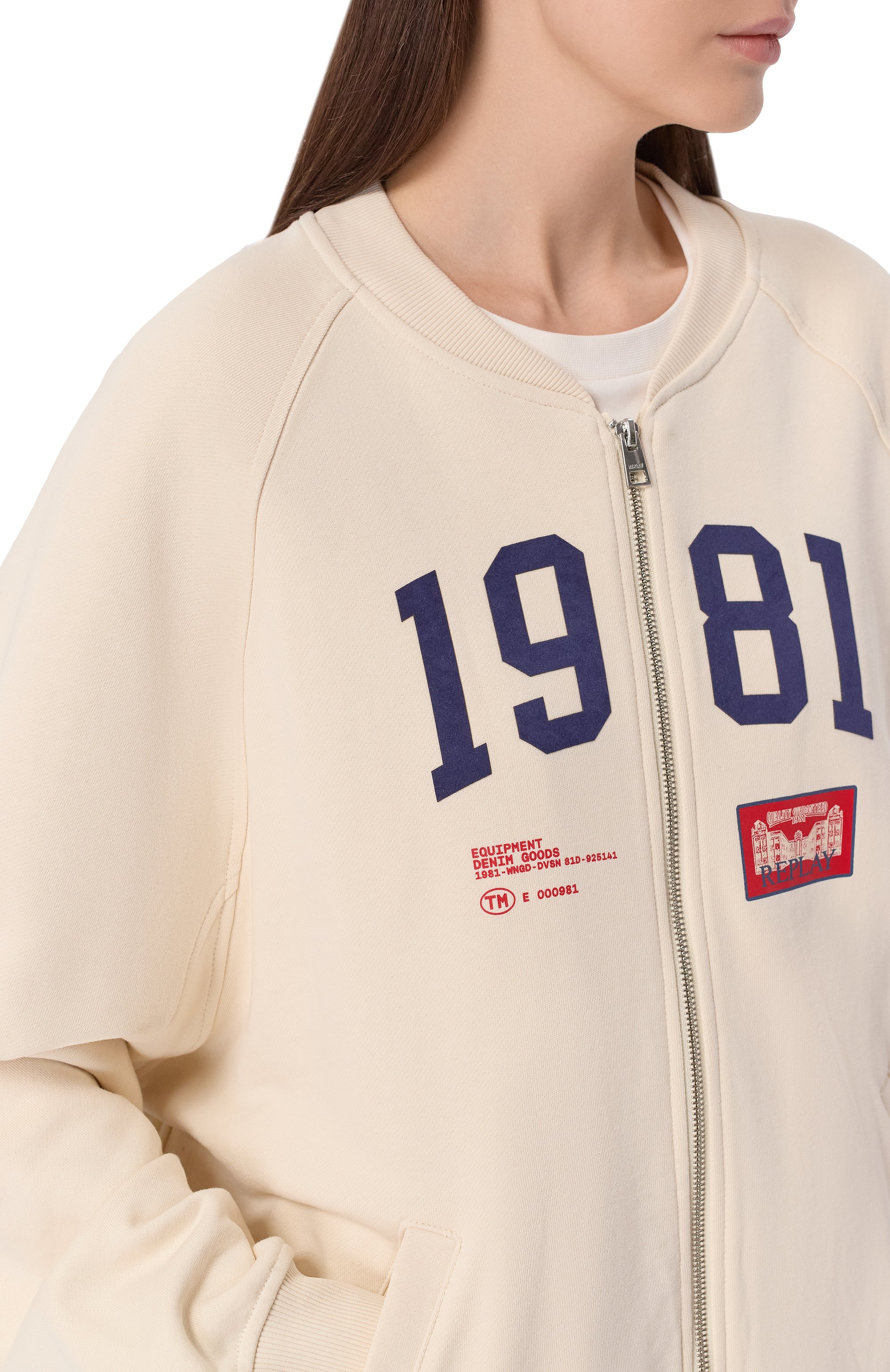 Хлопковая толстовка REPLAY кремового цвета по цене 21900 руб., арт. W3508 .000.23802, фото 5 Хлопковая толстовка REPLAY, арт. W3508 .000.23802, фото 5