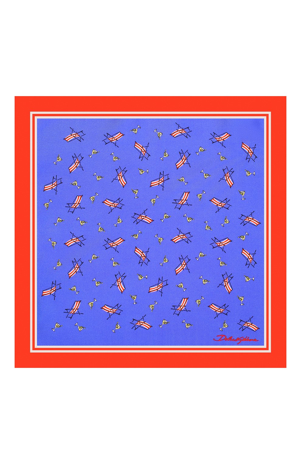 Шелковый платок DOLCE & GABBANA синего цвета по цене 15600 руб., арт. GR412E/G0T29, фото 3 Шелковый платок DOLCE & GABBANA, арт. GR412E/G0T29, фото 3