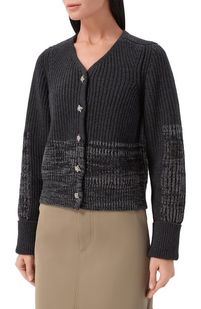 Кардиган из шерсти и кашемира BOTTEGA VENETA темно-серого цвета по цене 293000 руб., арт. A0040D/V6WI0, фото 3 Кардиган из шерсти и кашемира BOTTEGA VENETA, арт. A0040D/V6WI0, фото 3