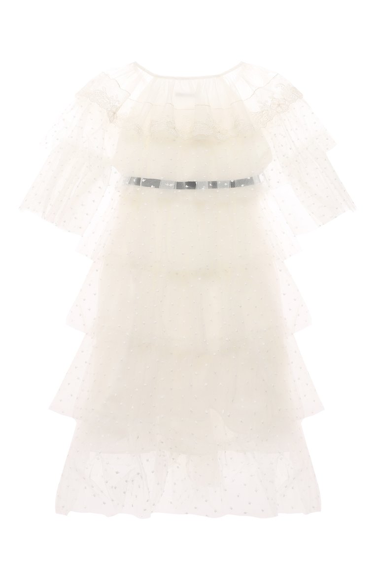 Детское платье DESIGNERS CAT кремового цвета, арт. 100000K01001588 F0RELIA DRESS | Фото 2 (Материал подклада: Хлопок; Материал сплава: Проставлено; Драгоценные камни: Проставлено; Материал внешний: Синтетический материал; Рукава: Длинные; Девочки Кросс-КТ: Платье-одежда; Случай: Вечерний; Ростовка одежда: 16 лет | 164 см, 10 - 11 лет | 140 - 146см, 12 лет | 152 см)