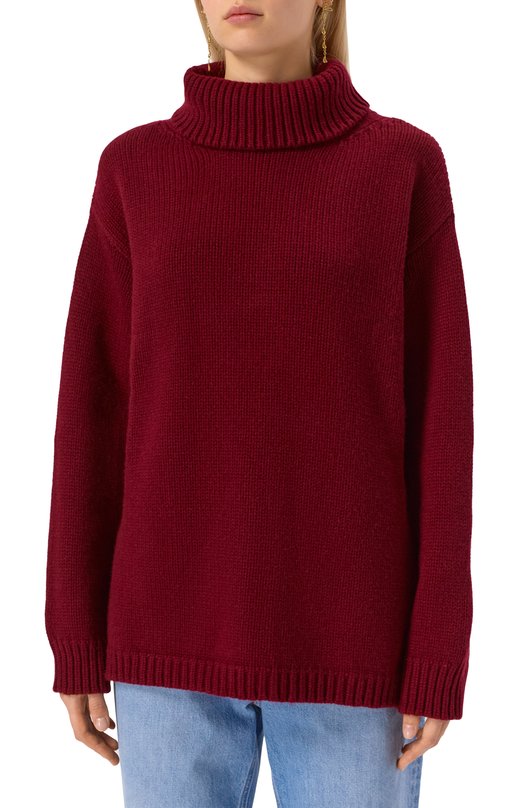 Свитер из шерсти и кашемира Elie Saab T0230NF25/W0007 Бордовый  T0230NF25/W0007 Фото 3