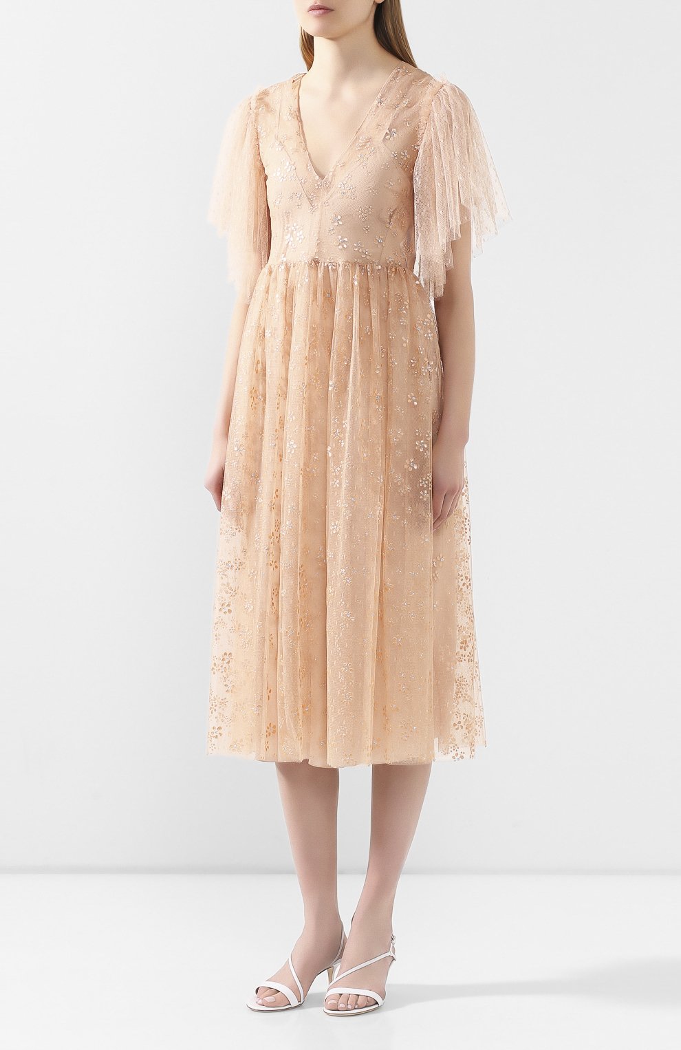 Платье REDVALENTINO бежевого цвета по цене 99500 руб., арт. TR0VAQ70/50R, фото 3 Платье REDVALENTINO, арт. TR0VAQ70/50R, фото 3