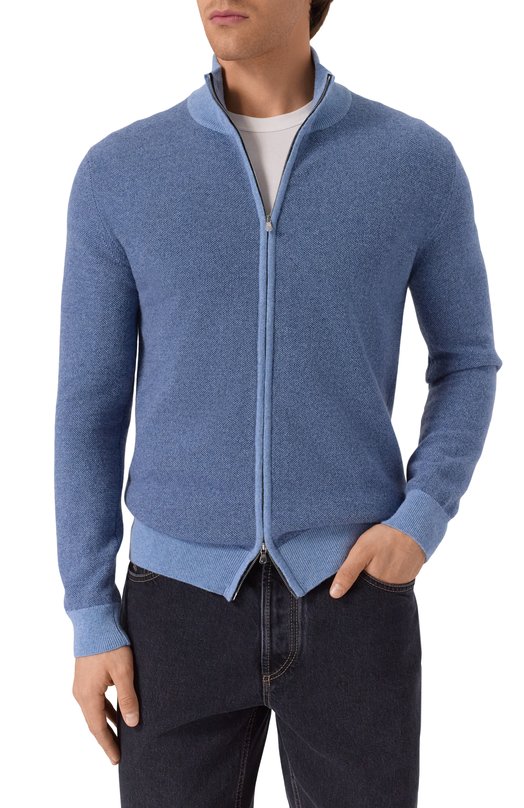 Кардиган из шерсти и кашемира Andrea Campagna M5625-9416 Голубой  M5625-9416 Фото 3