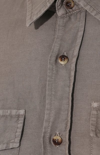 Рубашка изо льна и хлопка BRUNELLO CUCINELLI, арт. MD6983058, фото 5