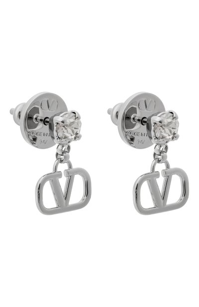 Серьги vlogo signature VALENTINO серебряного цвета по цене 25100 руб., арт. 6W2J0H29YCW, фото 3 Серьги vlogo signature VALENTINO, арт. 6W2J0H29YCW, фото 3