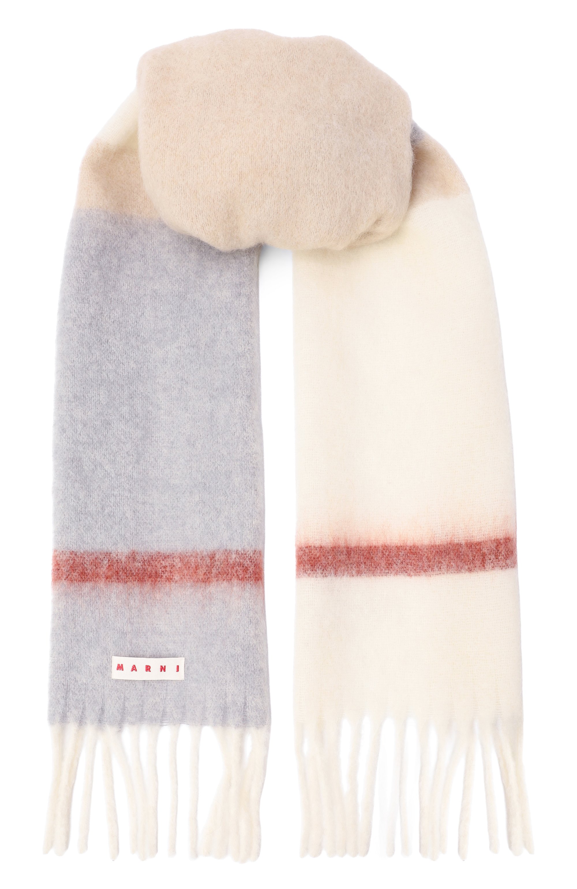 Шерстяной шарф MARNI бежевого цвета по цене 49950 руб., арт. SCMC0139Y0/UAW053, фото 1 Шерстяной шарф MARNI, арт. SCMC0139Y0/UAW053, фото 1