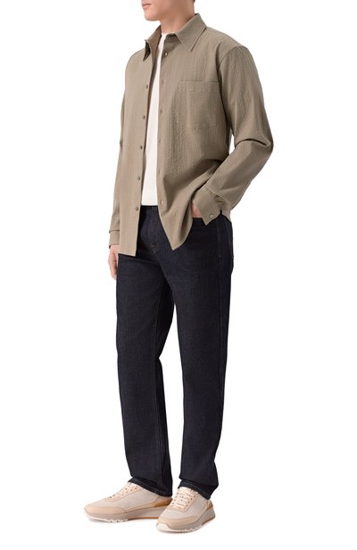 Хлопковая рубашка MVST хаки цвета по цене 82700 руб., арт. M26.2PM.B010/F133 SEERSUCKER, фото 2 Хлопковая рубашка MVST, арт. M26.2PM.B010/F133 SEERSUCKER, фото 2