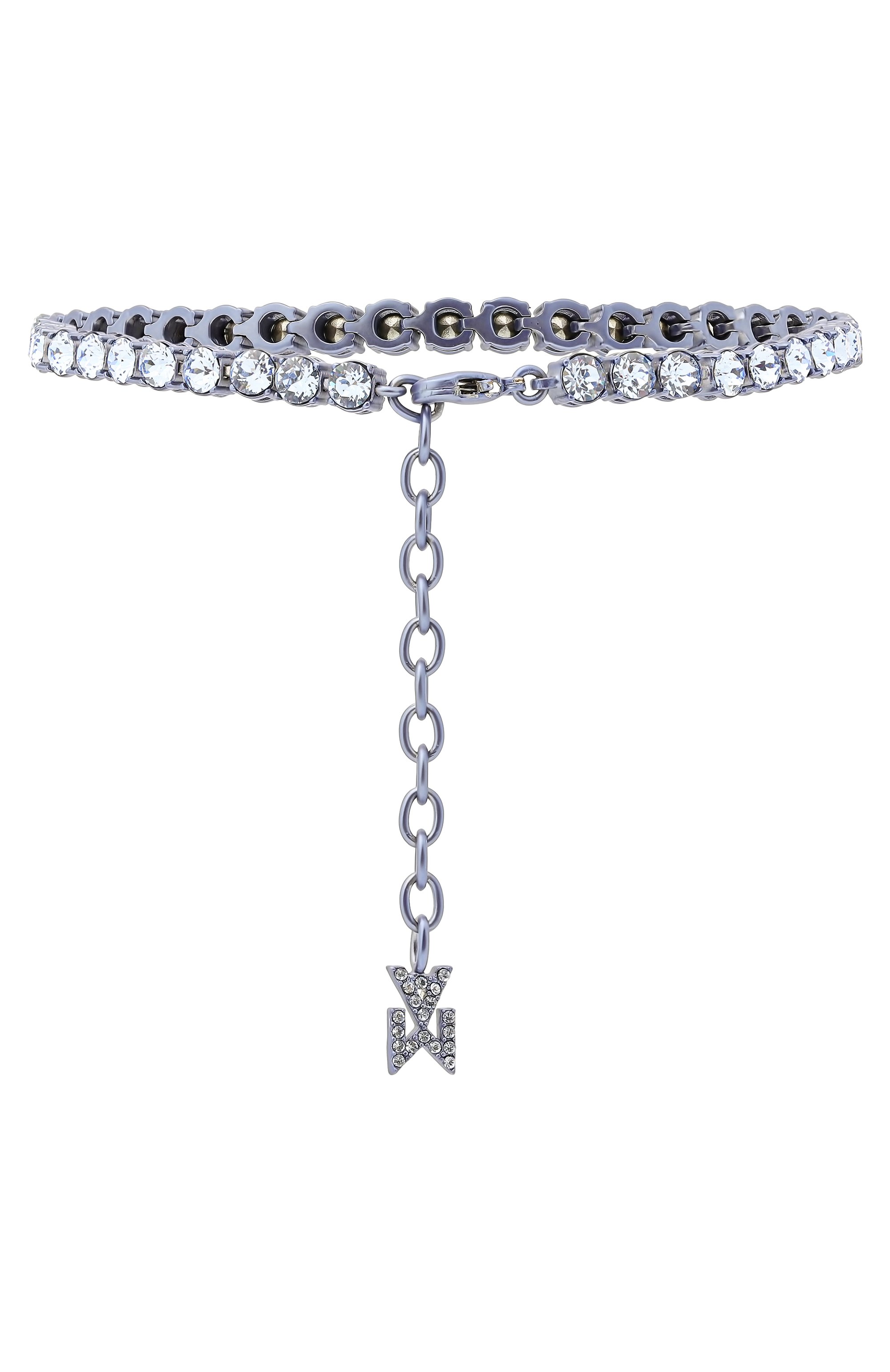 Анклет tennis AMINA MUADDI, арт. TENNIS ANKLET/CRYSTALS CHR0ME BASE, фото 3