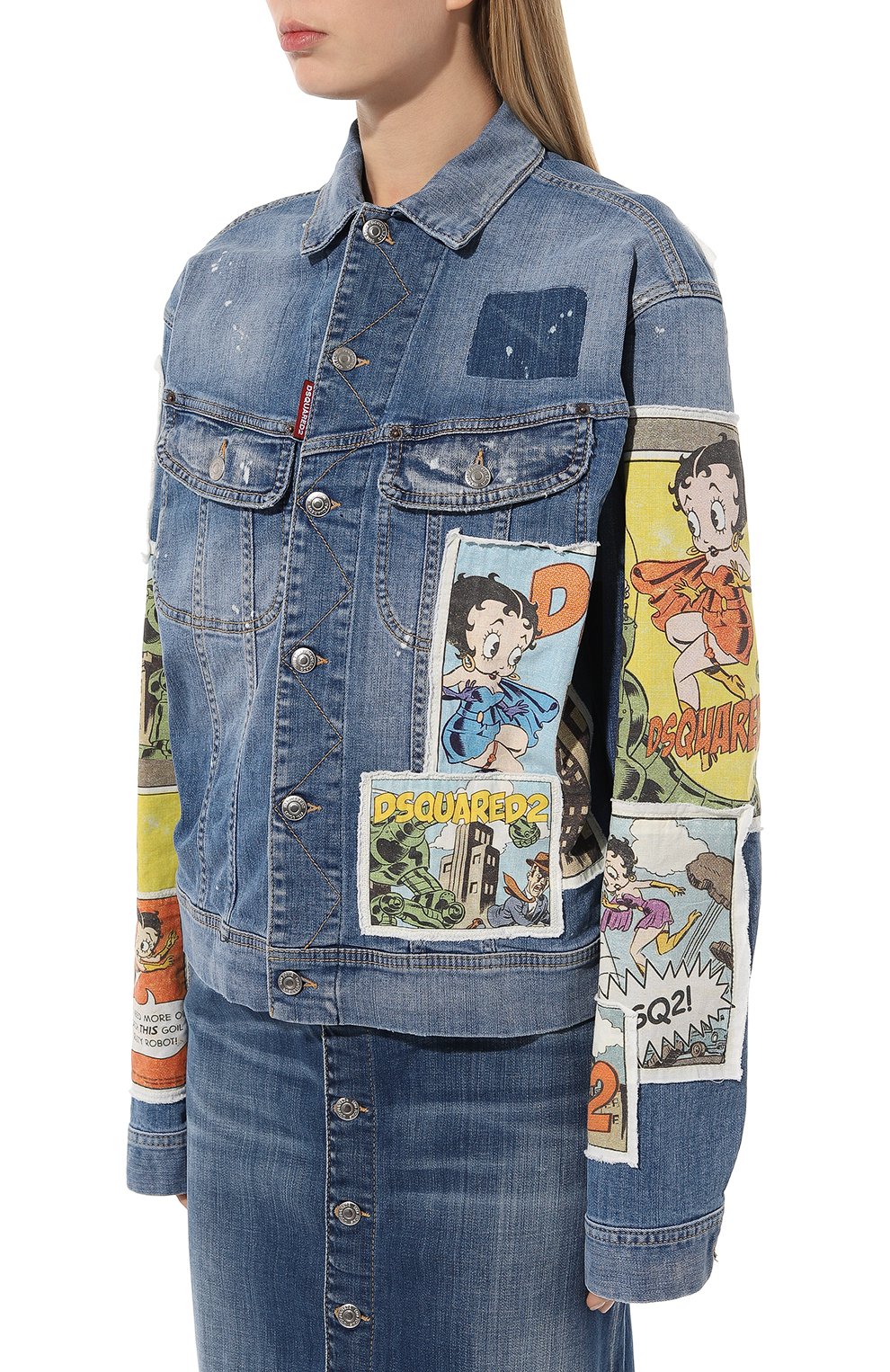 Джинсовая куртка DSQUARED2 голубого цвета по цене 99650 руб., арт. S75AM1046/S30342, фото 3 Джинсовая куртка DSQUARED2, арт. S75AM1046/S30342, фото 3
