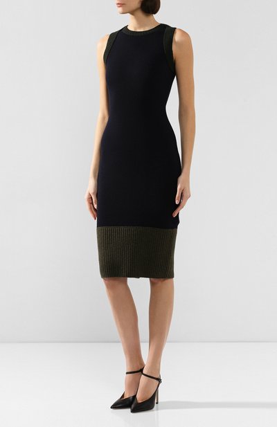 Шерстяное платье VICTORIA BECKHAM синего цвета по цене 95250 руб., арт. DR KNT 61142, фото 3 Шерстяное платье VICTORIA BECKHAM, арт. DR KNT 61142, фото 3