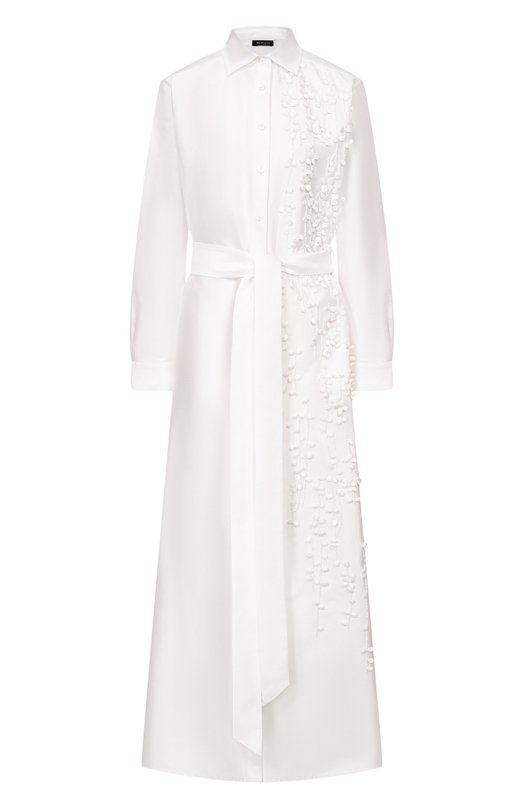 Платье из хлопка и шелка Kiton D61321K09R19 Белый D61321K09R19