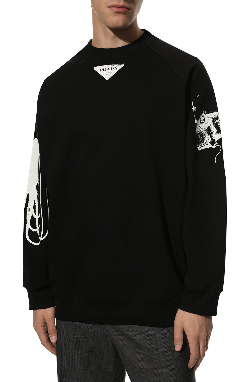 Хлопковый свитшот PRADA, арт. UJL11A-10IO-F0002-221, фото 3