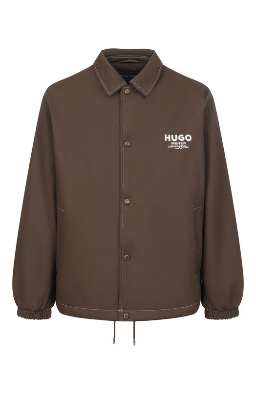 Хлопковая куртка-рубашка HUGO Blue 50552940 Коричневый 50552940