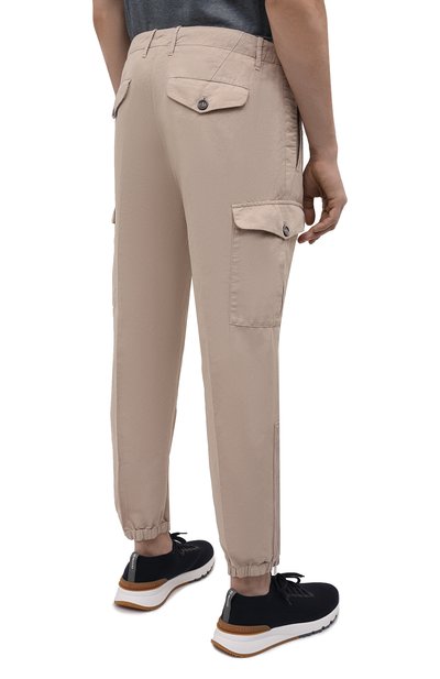 Джоггеры изо льна и хлопка BRUNELLO CUCINELLI бежевого цвета по цене 140500 руб., арт. M291DH0640, фото 4 Джоггеры изо льна и хлопка BRUNELLO CUCINELLI, арт. M291DH0640, фото 4