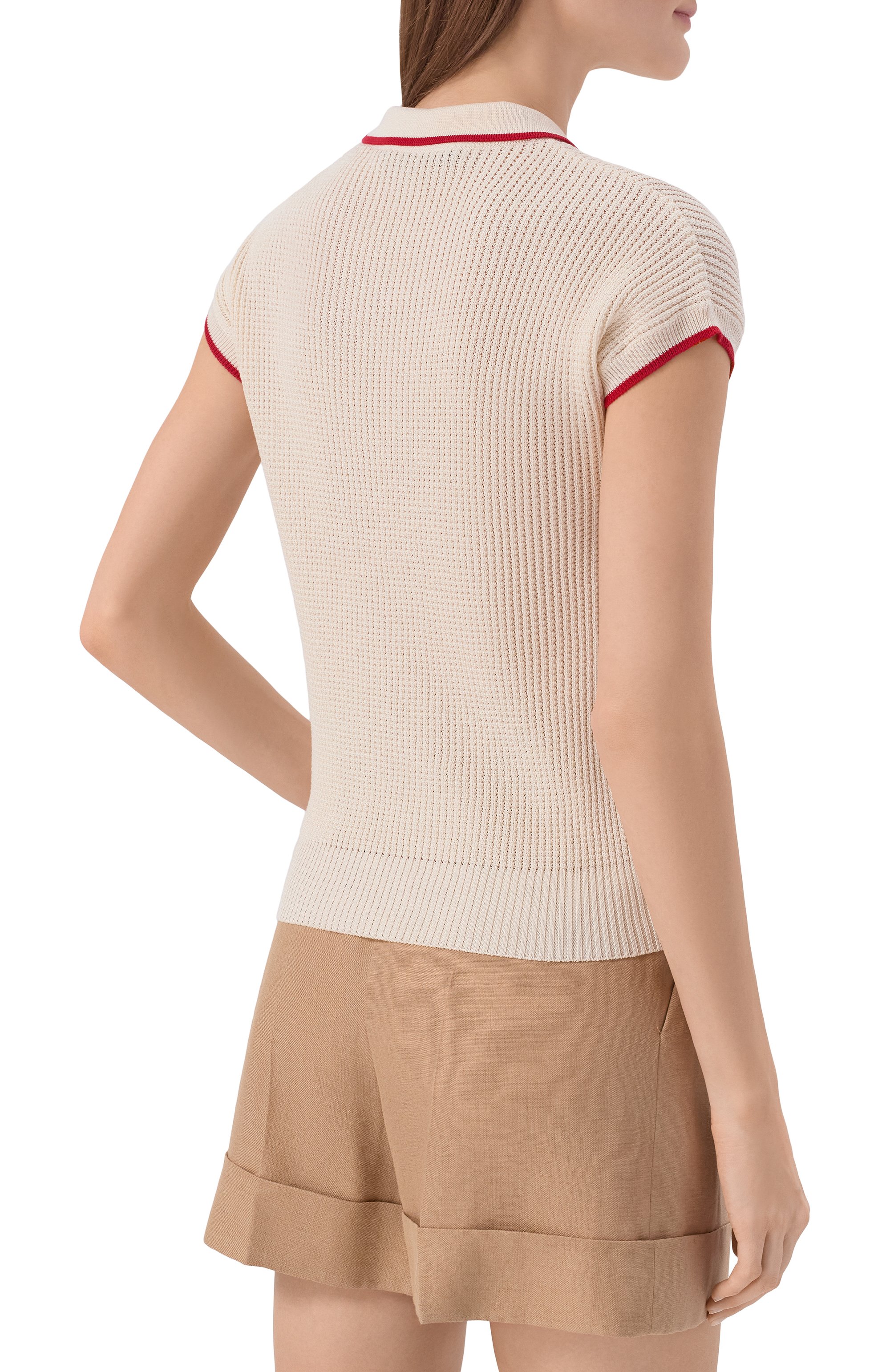 Пуловер из хлопка и вискозы VALENTINO кремового цвета по цене 171500 руб., арт. 8B3KC66T/9JV, фото 4 Пуловер из хлопка и вискозы VALENTINO, арт. 8B3KC66T/9JV, фото 4