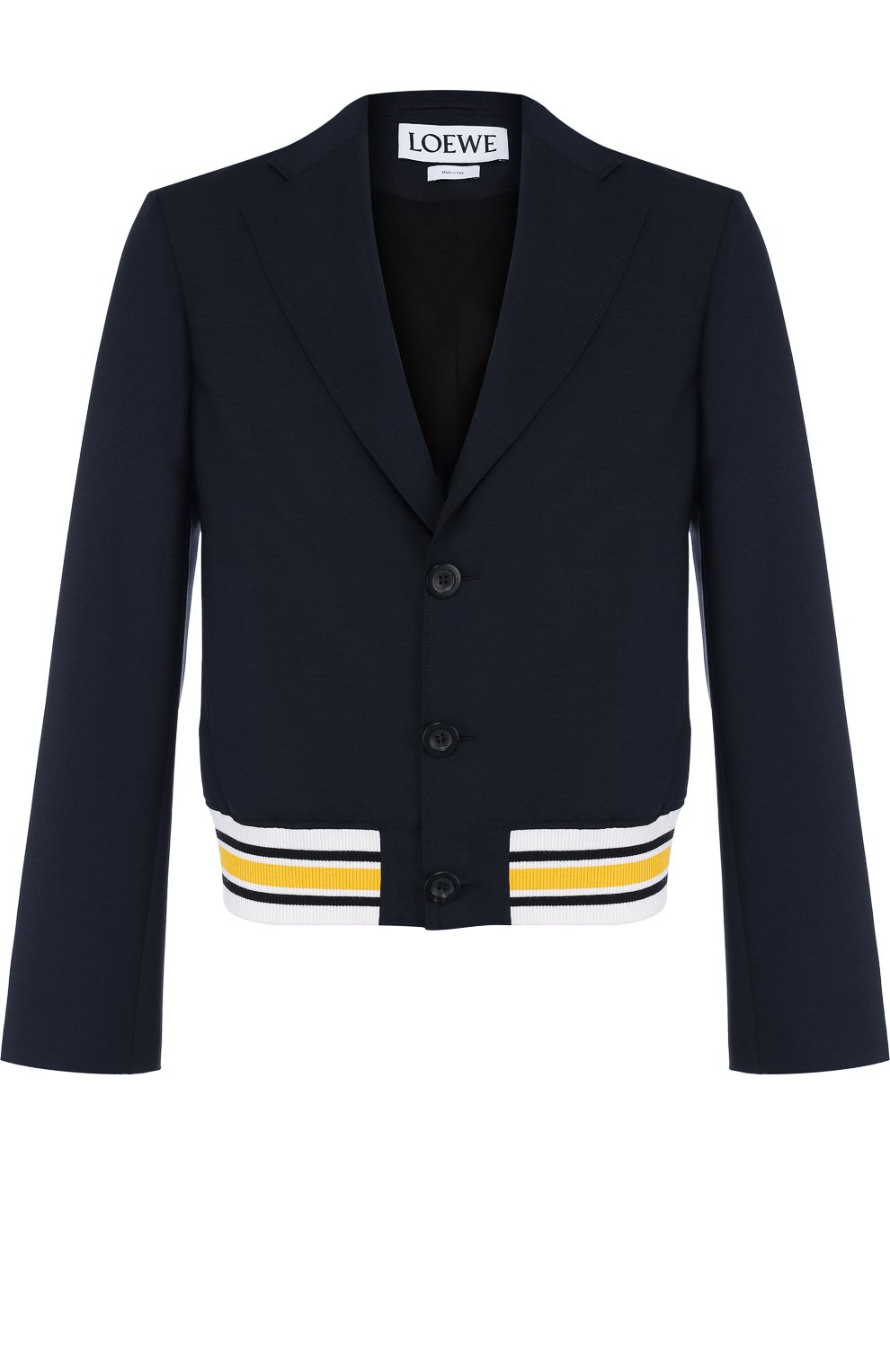 Укороченный пиджак LOEWE темно-синего цвета по цене 99150 руб., арт. H2188061PA, фото 1 Укороченный пиджак LOEWE, арт. H2188061PA, фото 1