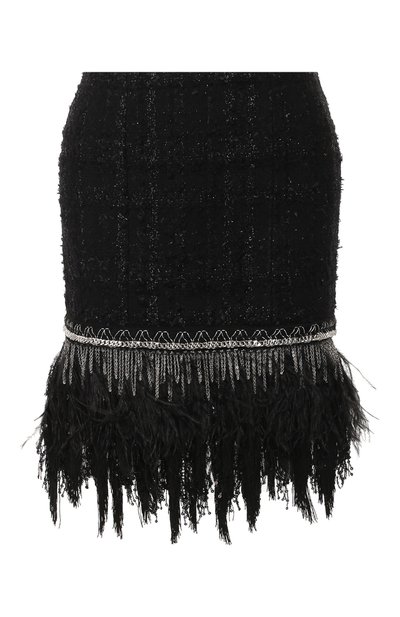 Женская юбка с отделкой перьями BALMAIN, арт. TF14000/X344