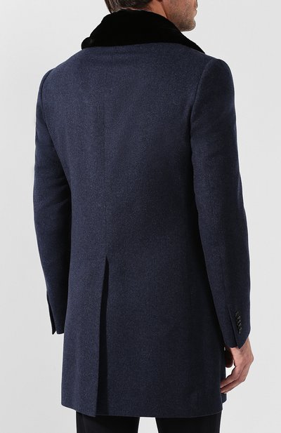 Кашемировое пальто с меховой отделкой воротника CORNELIANI, арт. 821403-8812638/00I1, фото 4