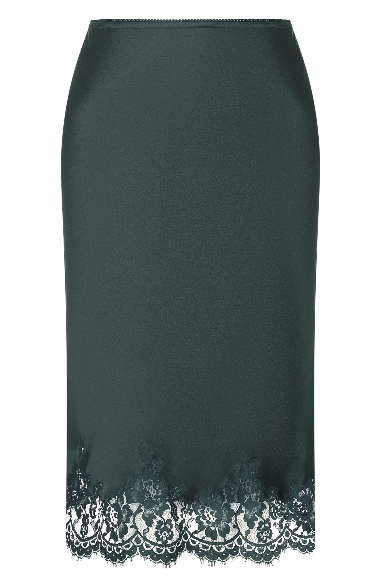 Атласная юбка SAINT LAURENT темно-зеленого цвета по цене 366000 руб., арт. 863141/Y7G27, фото 1 Атласная юбка SAINT LAURENT, арт. 863141/Y7G27, фото 1