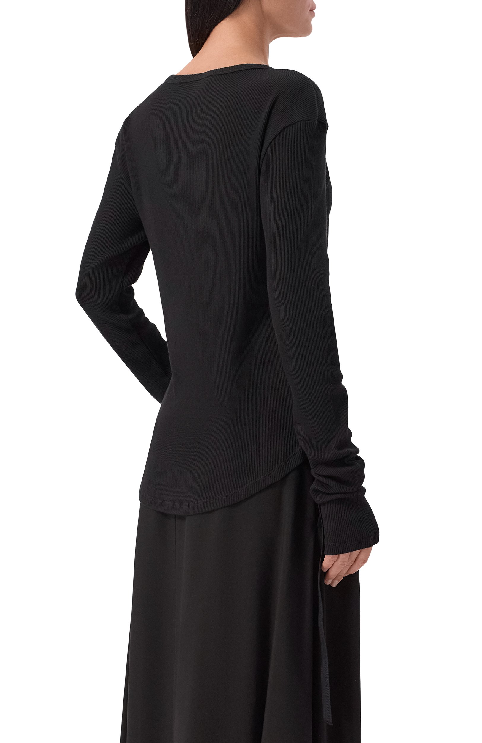Хлопковый лонгслив ANN DEMEULEMEESTER черного цвета по цене 41300 руб., арт. B0014242/FA659, фото 4 Хлопковый лонгслив ANN DEMEULEMEESTER, арт. B0014242/FA659, фото 4