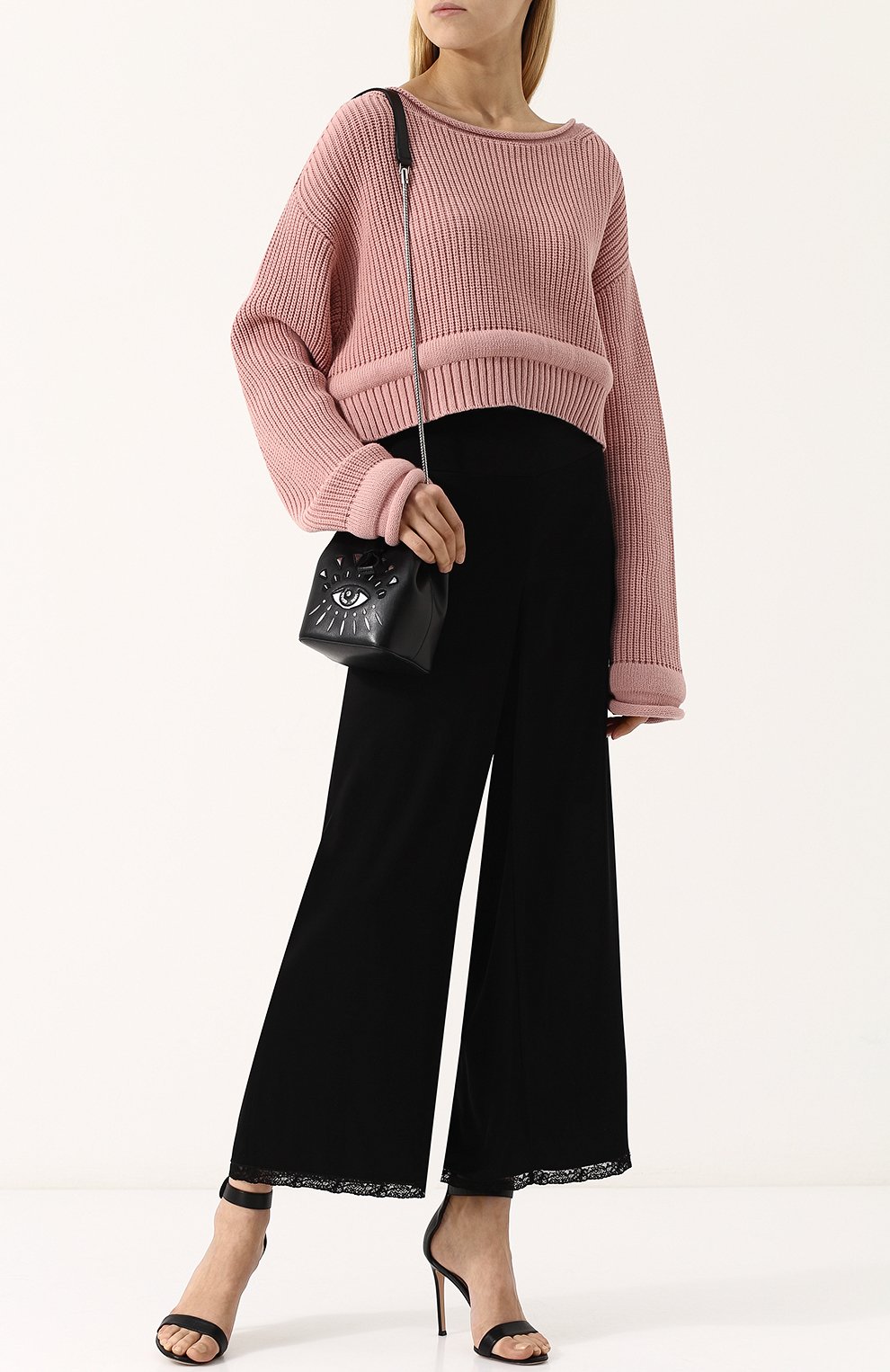 Укороченный пуловер фактурной вязки с круглым вырезом ALEXANDERWANG.T, арт. 4K181040J4, фото 2