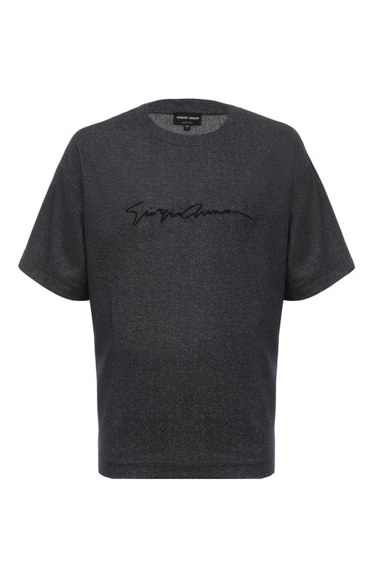 Футболка из шерсти и хлопка Giorgio Armani 6RST65/SNE1Z Синий 6RST65/SNE1Z