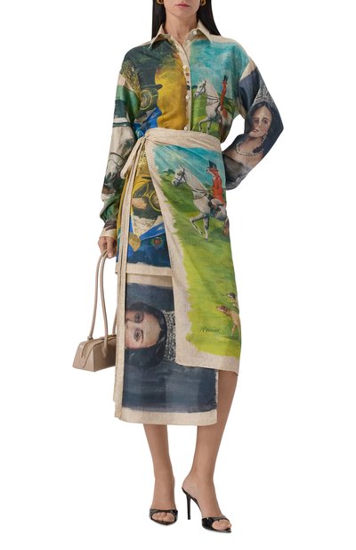 Шелковая блузка MOSCHINO разноцветного цвета по цене 151000 руб., арт. A0242/5556, фото 2 Шелковая блузка MOSCHINO, арт. A0242/5556, фото 2