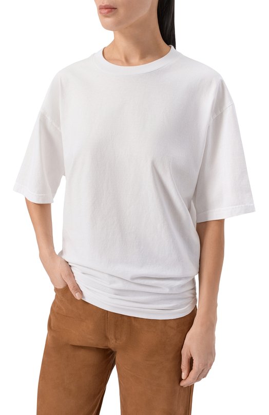 Хлопковая футболка Haikure HEW54139TJ055PX/H0NEY Белый  HEW54139TJ055PX/H0NEY Фото 3