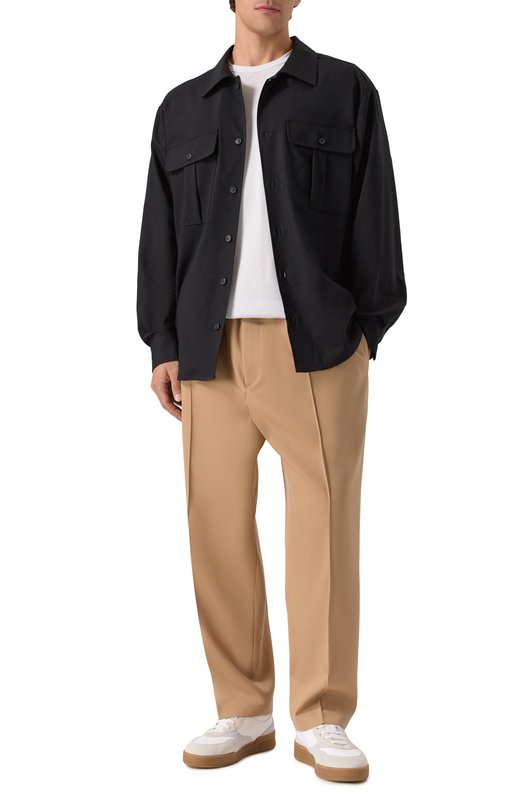 Шерстяные брюки Jil Sander J21KA0012-J40002 Бежевый  J21KA0012-J40002 Фото 2