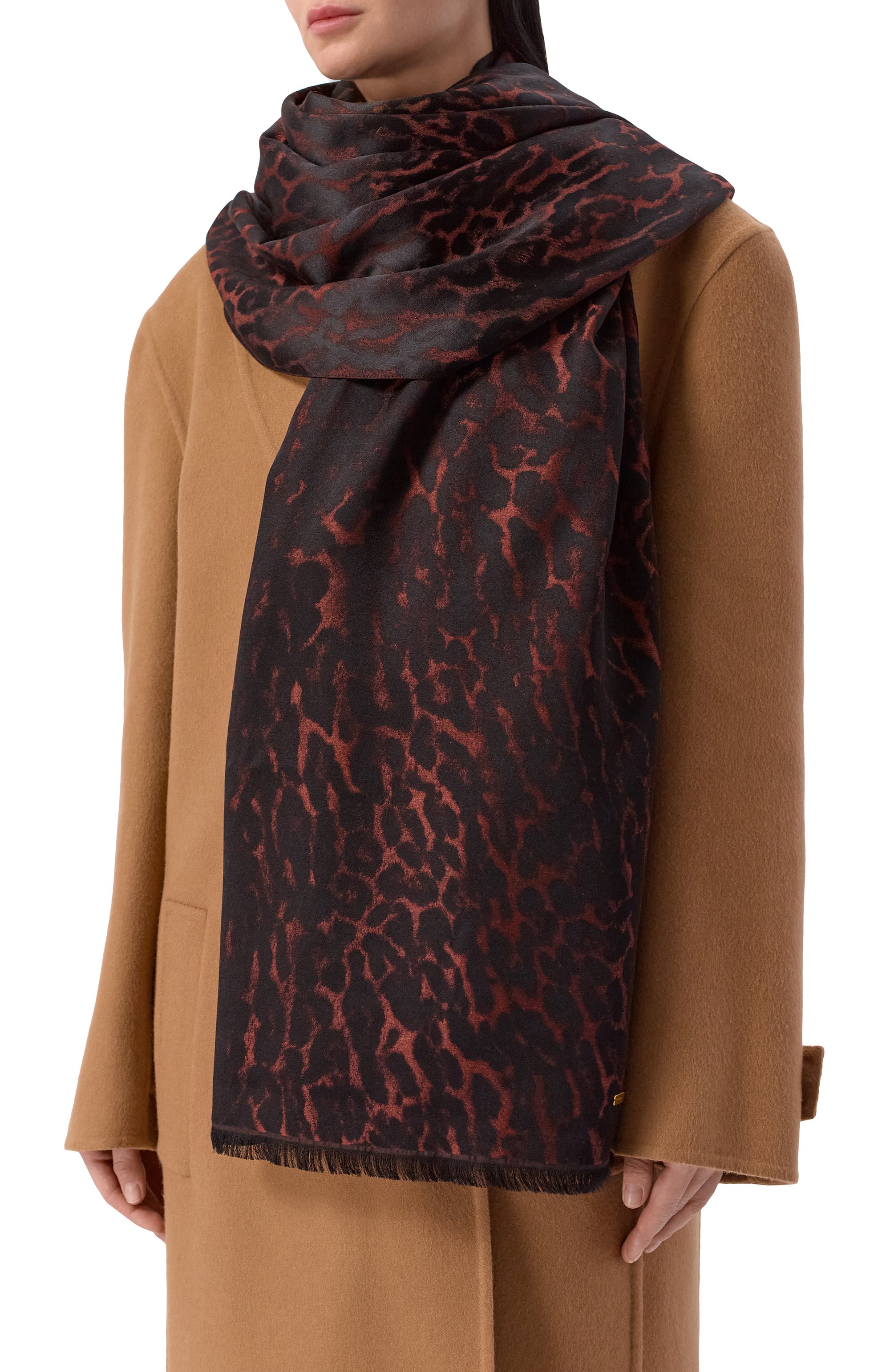 Шелковый палантин SAINT LAURENT, арт. 841259/3YS36, фото 2