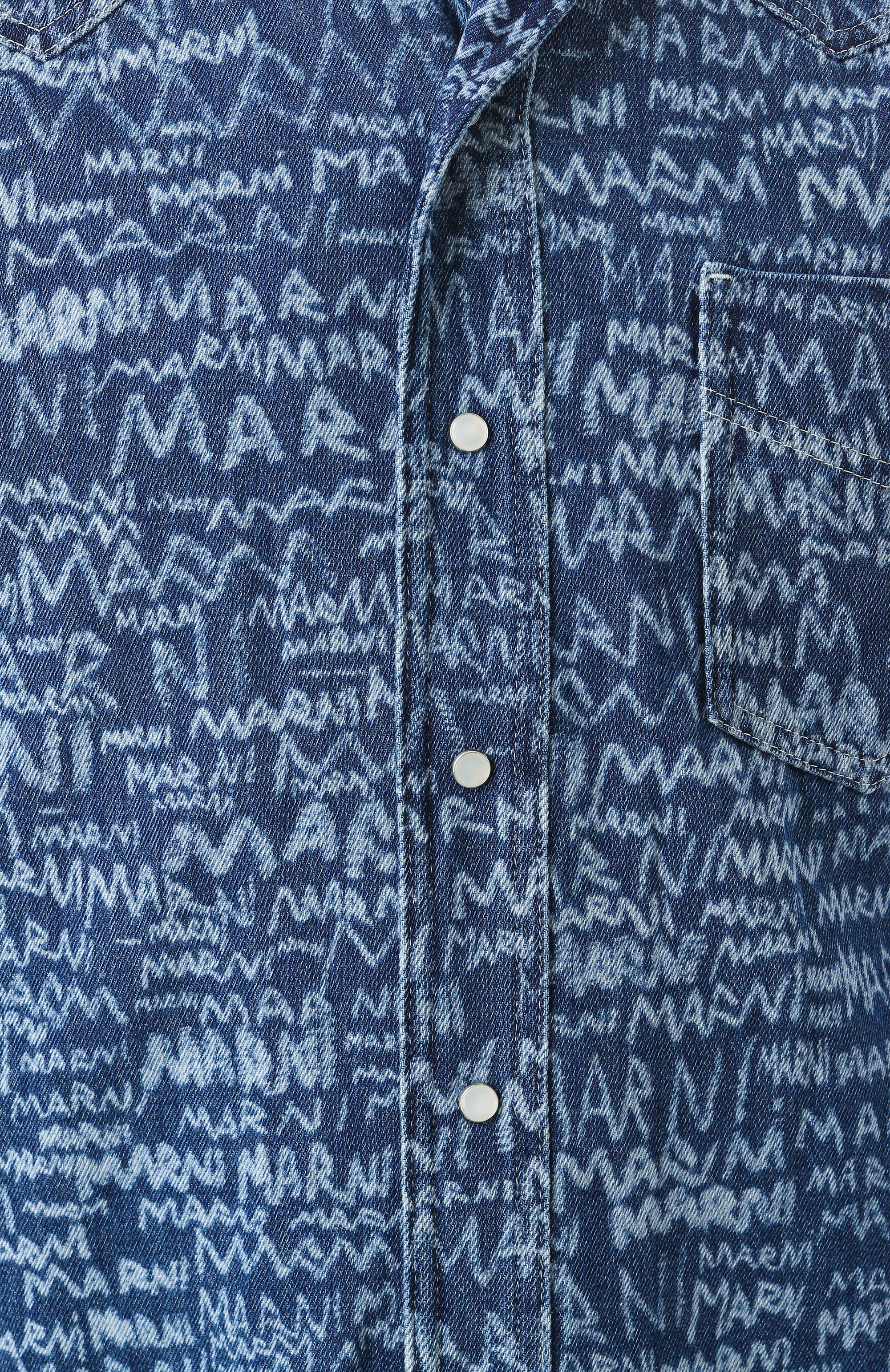 Джинсовая рубашка MARNI синего цвета по цене 87550 руб., арт. CUJU0024A0/USCX38, фото 6 Джинсовая рубашка MARNI, арт. CUJU0024A0/USCX38, фото 6