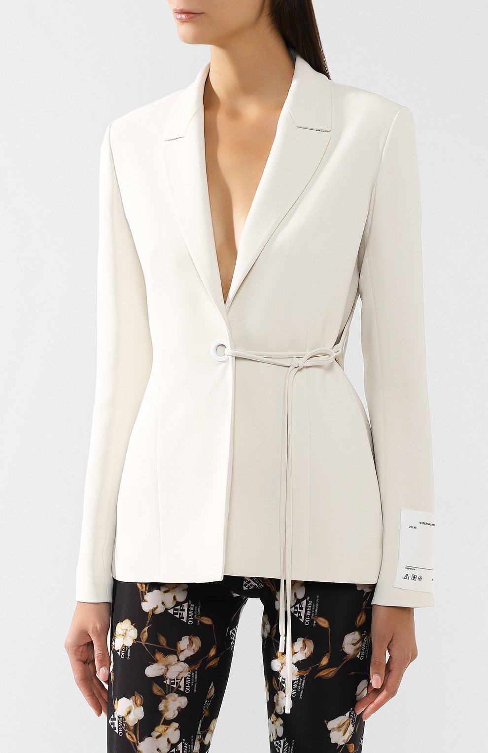 Жакет из вискозы OFF-WHITE белого цвета по цене 179500 руб., арт. 0WEF028S19D950740201, фото 3 Жакет из вискозы OFF-WHITE, арт. 0WEF028S19D950740201, фото 3
