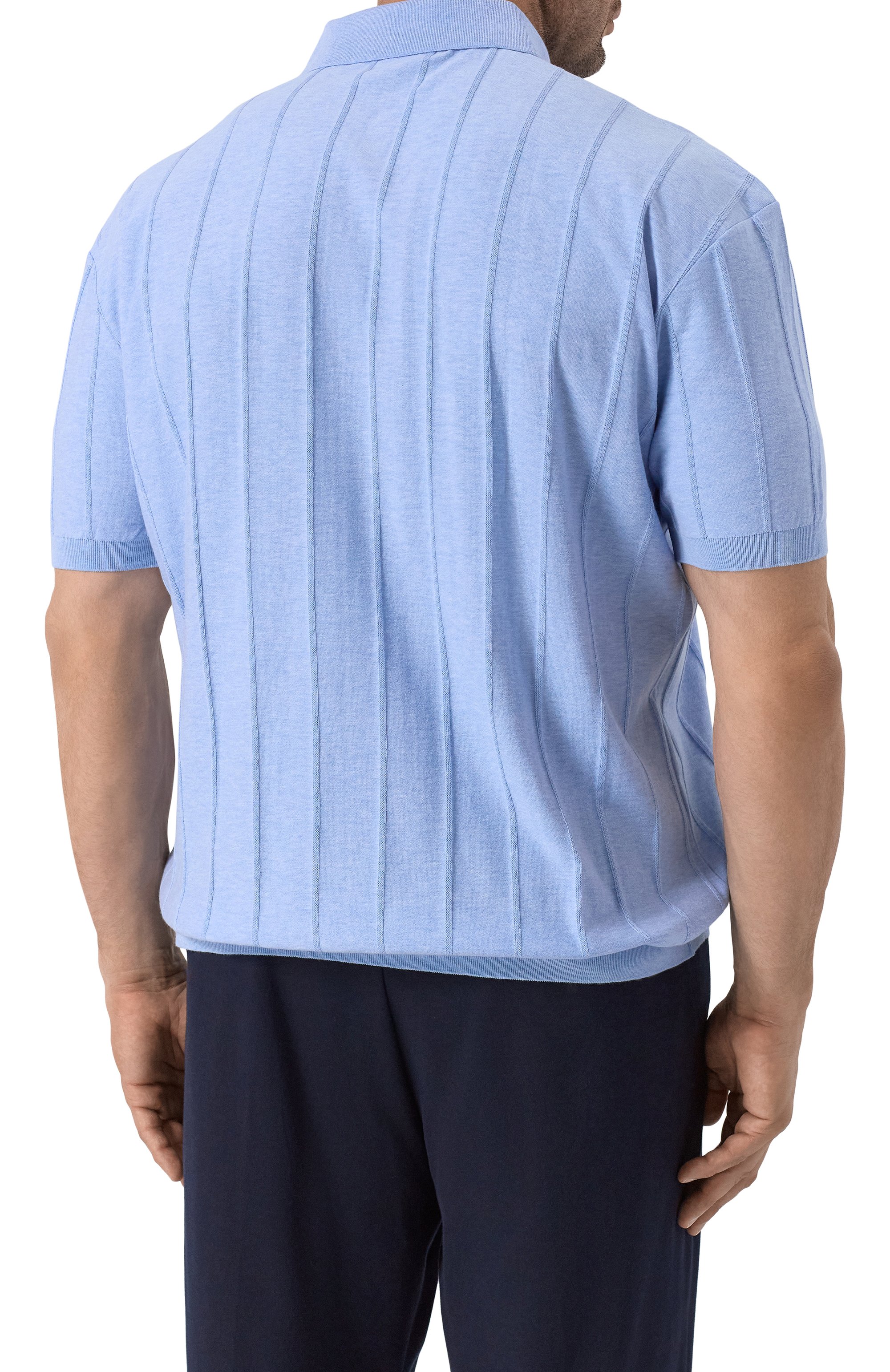 Хлопковое поло PAUL&SHARK голубого цвета по цене 49850 руб., арт. 25411605/4XL, фото 4 Хлопковое поло PAUL&SHARK, арт. 25411605/4XL, фото 4