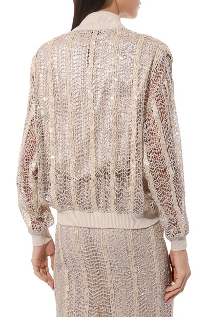 Бомбер BRUNELLO CUCINELLI светло-бежевого цвета по цене 569000 руб., арт. MRSR09006P, фото 4 Бомбер BRUNELLO CUCINELLI, арт. MRSR09006P, фото 4