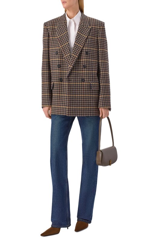 Замшевый ботильоны Ashley 90 Saint Laurent 809284/27D00 Коричневый  809284/27D00 Фото 3