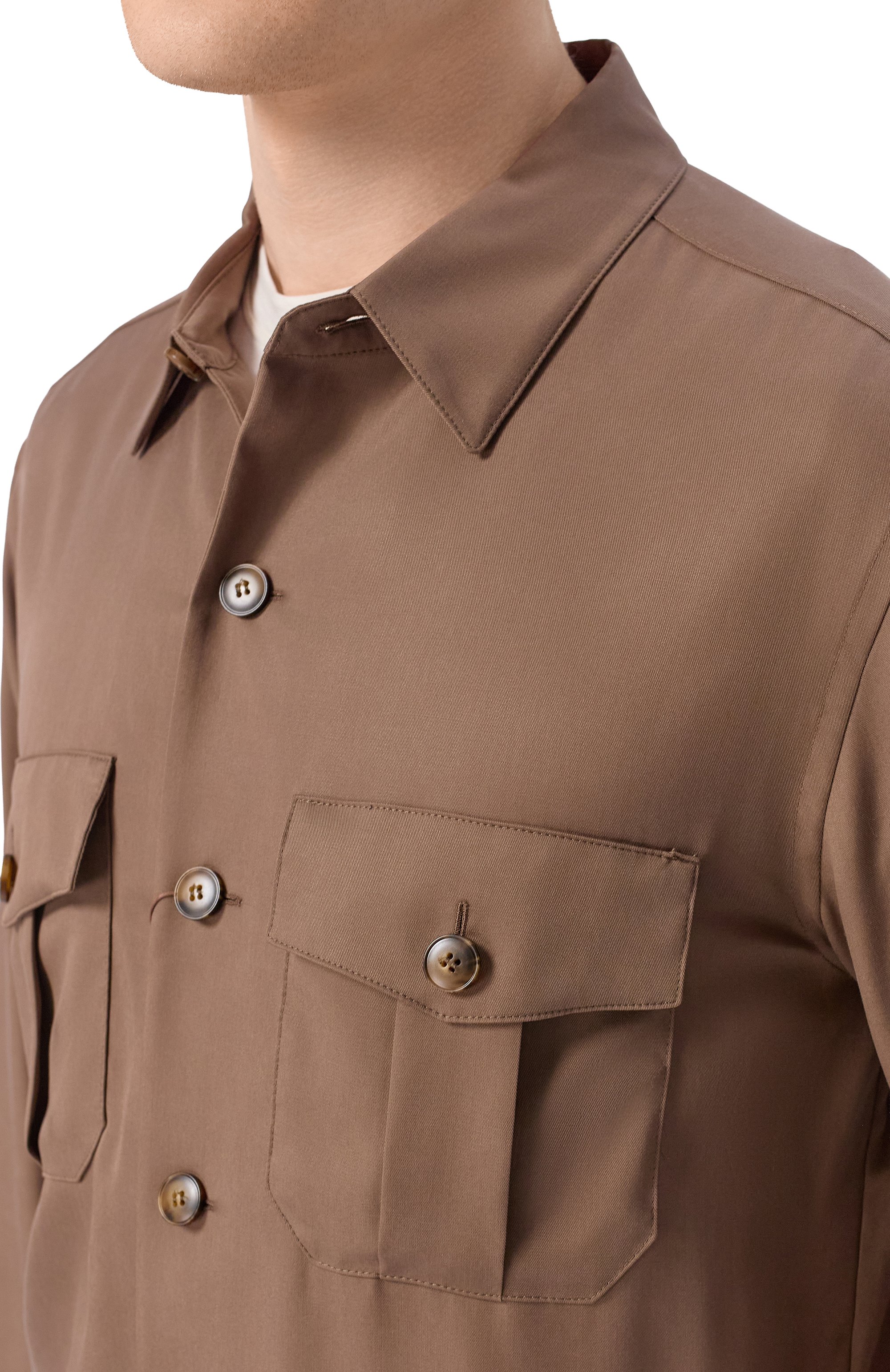 Рубашка из лиоцелла CANALI коричневого цвета по цене 122000 руб., арт. 31019/AE05574, фото 5 Рубашка из лиоцелла CANALI, арт. 31019/AE05574, фото 5