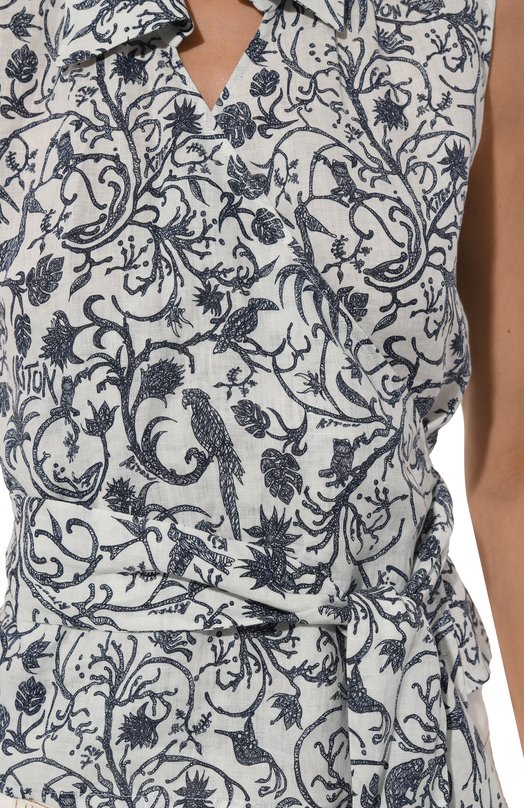 Льняной топ Kiton D53466H08902 Белый  D53466H08902 Фото 5