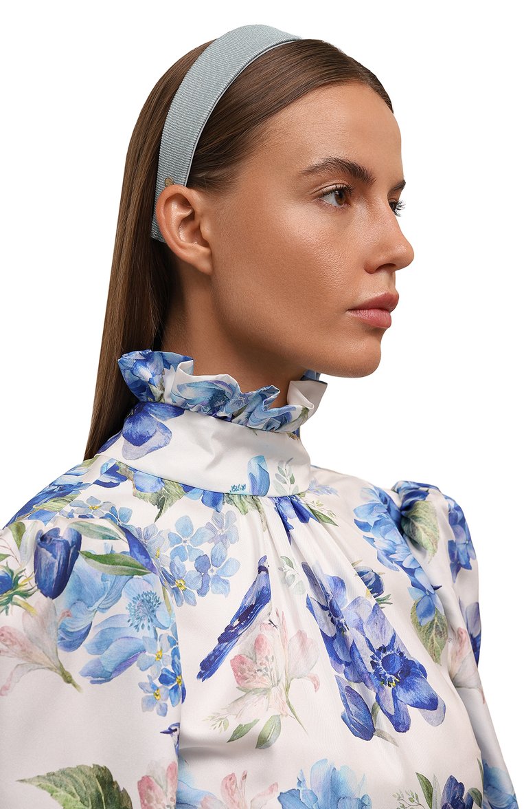 Женский ободок для волос GIORGIO ARMANI голубого цвета, арт. 61N942/4R080 | Фото 2 (Нос: Не проставлено; Материал: Текстиль)