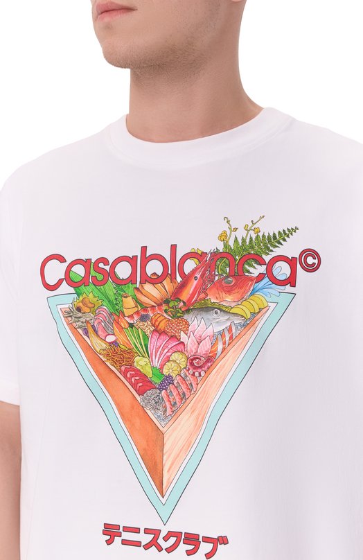 Хлопковая футболка Casablanca M-AW25-JTS-001-01 Белый  M-AW25-JTS-001-01 Фото 5