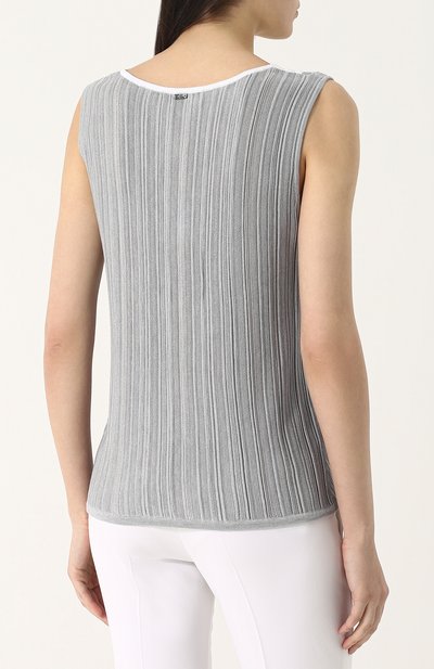 Плиссированный топ прямого кроя с v-образным вырезом ST. JOHN, арт. K90R002, фото 4