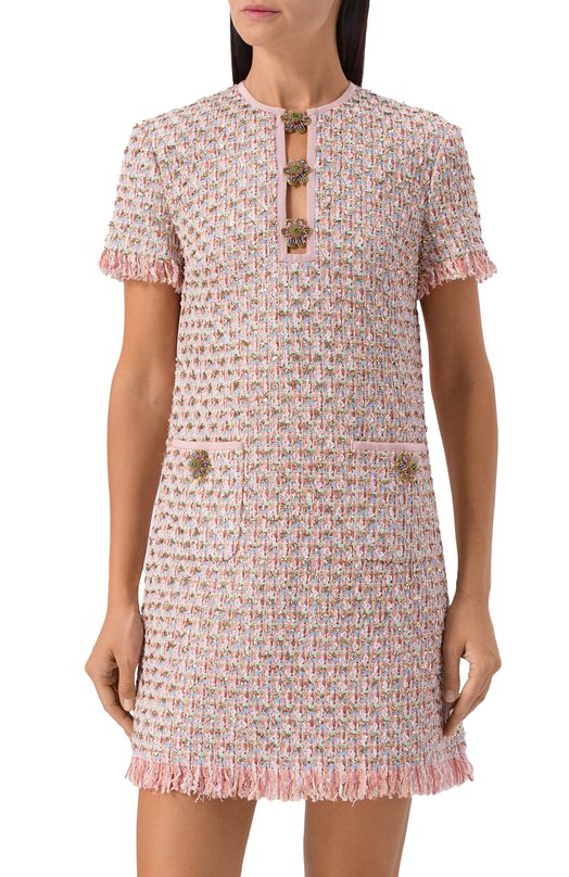 Твидовое платье Valentino 7B3VADW5/9E5 Розовый  7B3VADW5/9E5 Фото 3