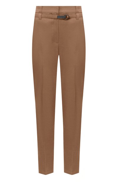 Женские брюки изо льна и хлопка BRUNELLO CUCINELLI, арт. MF591P7453