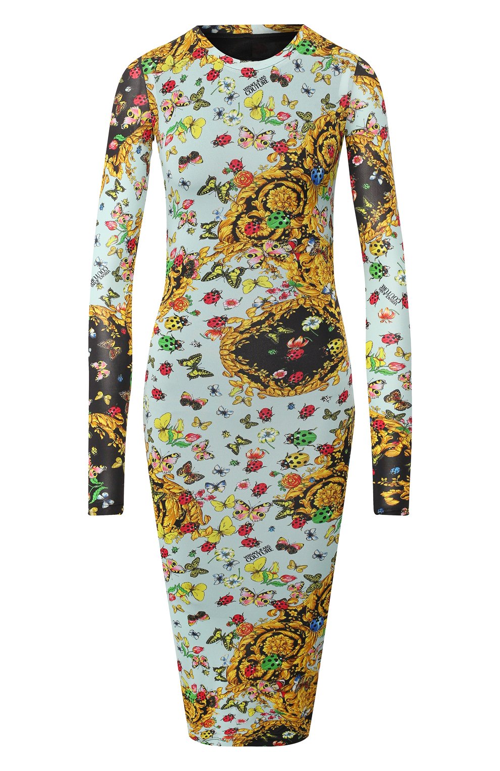 Платье с принтом VERSACE JEANS COUTURE разноцветного цвета по цене 24800 руб., арт. D2HUA448-UDP938/S0529, фото 1 Платье с принтом VERSACE JEANS COUTURE, арт. D2HUA448-UDP938/S0529, фото 1