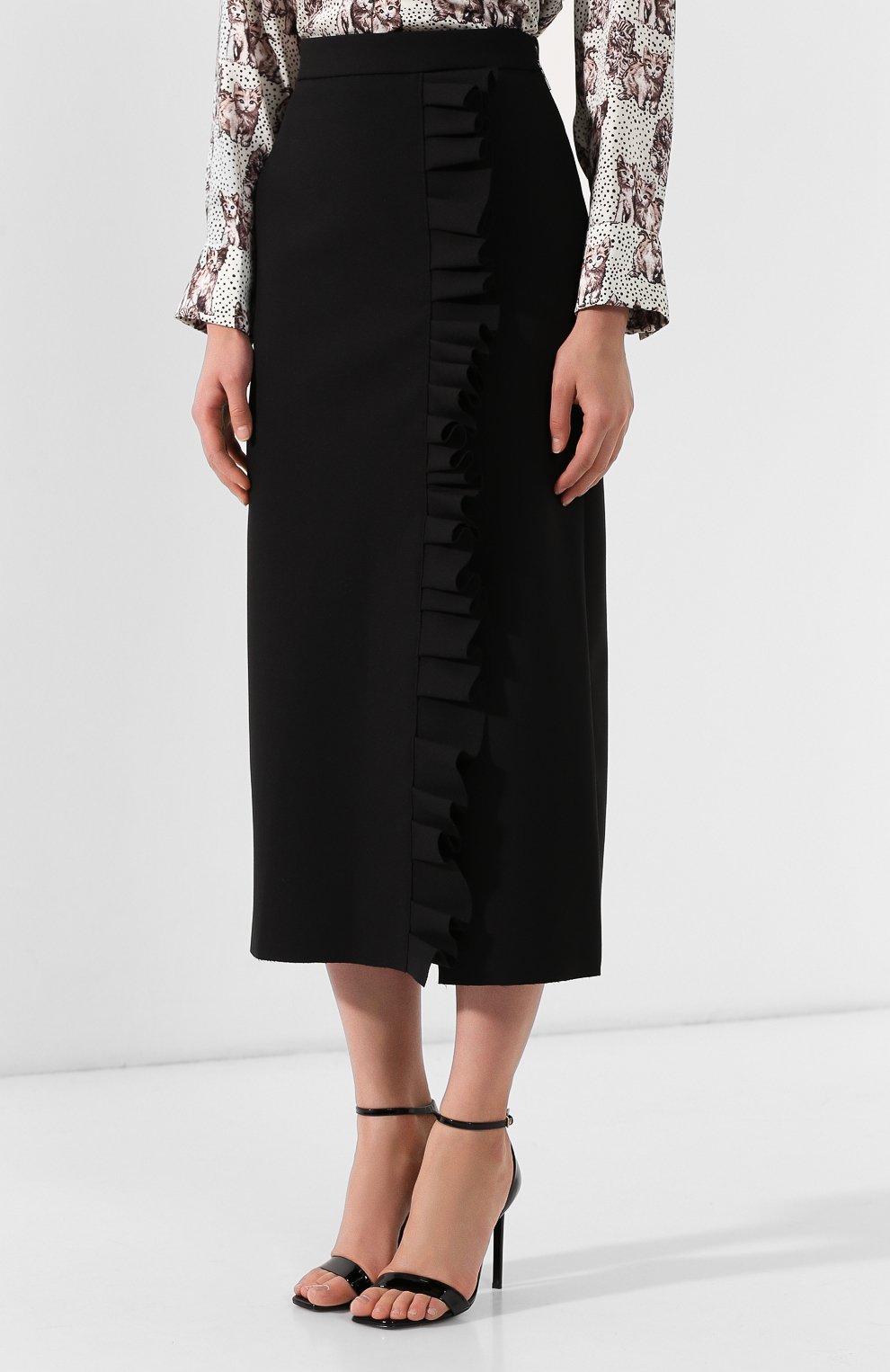 Юбка-миди MSGM черного цвета по цене 35100 руб., арт. 2741MDD09 195600, фото 3 Юбка-миди MSGM, арт. 2741MDD09 195600, фото 3