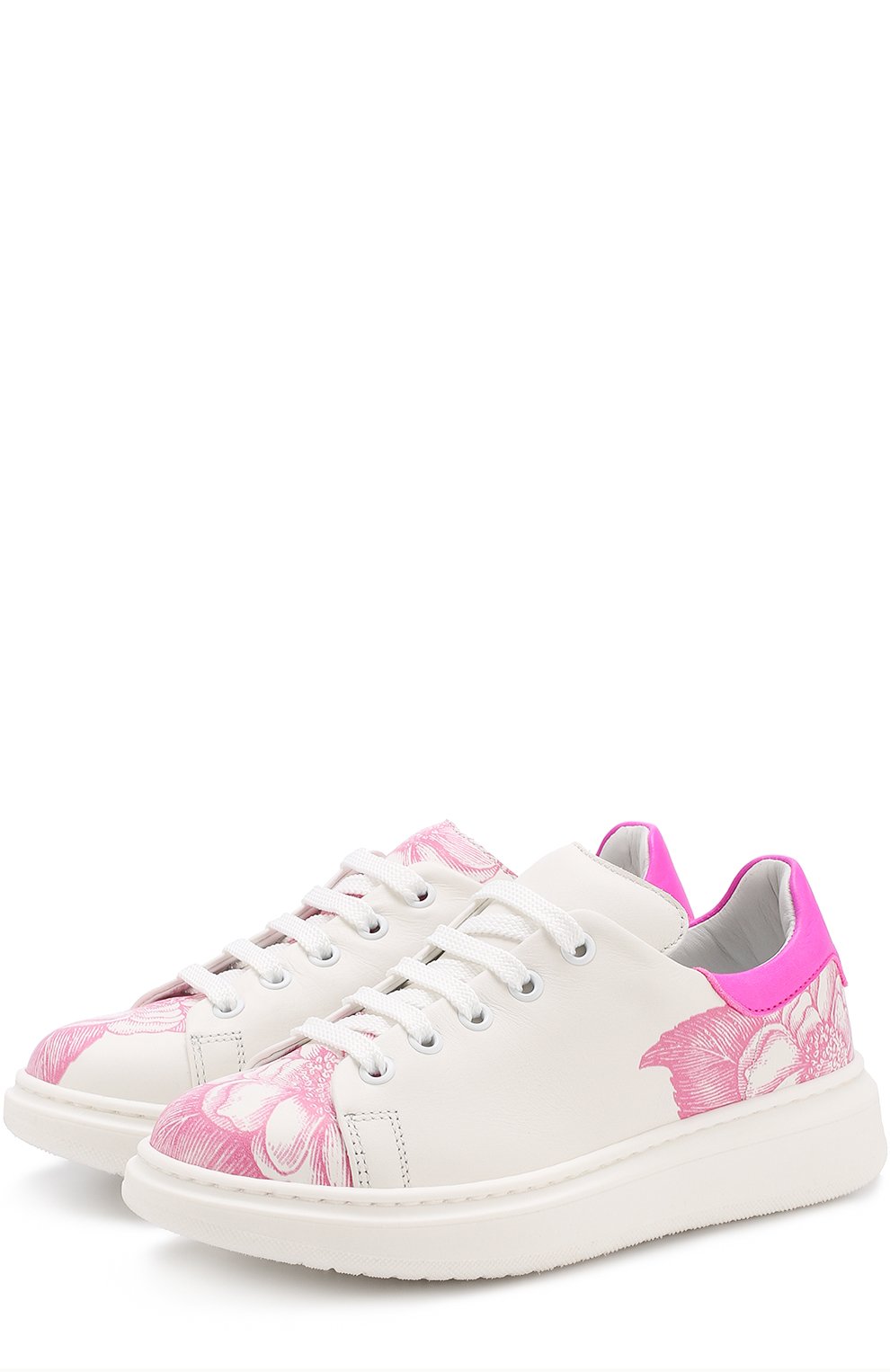 Кожаные кеды с принтом на толстой подошве RONDINELLA, арт. 11250-1/4689, фото 1