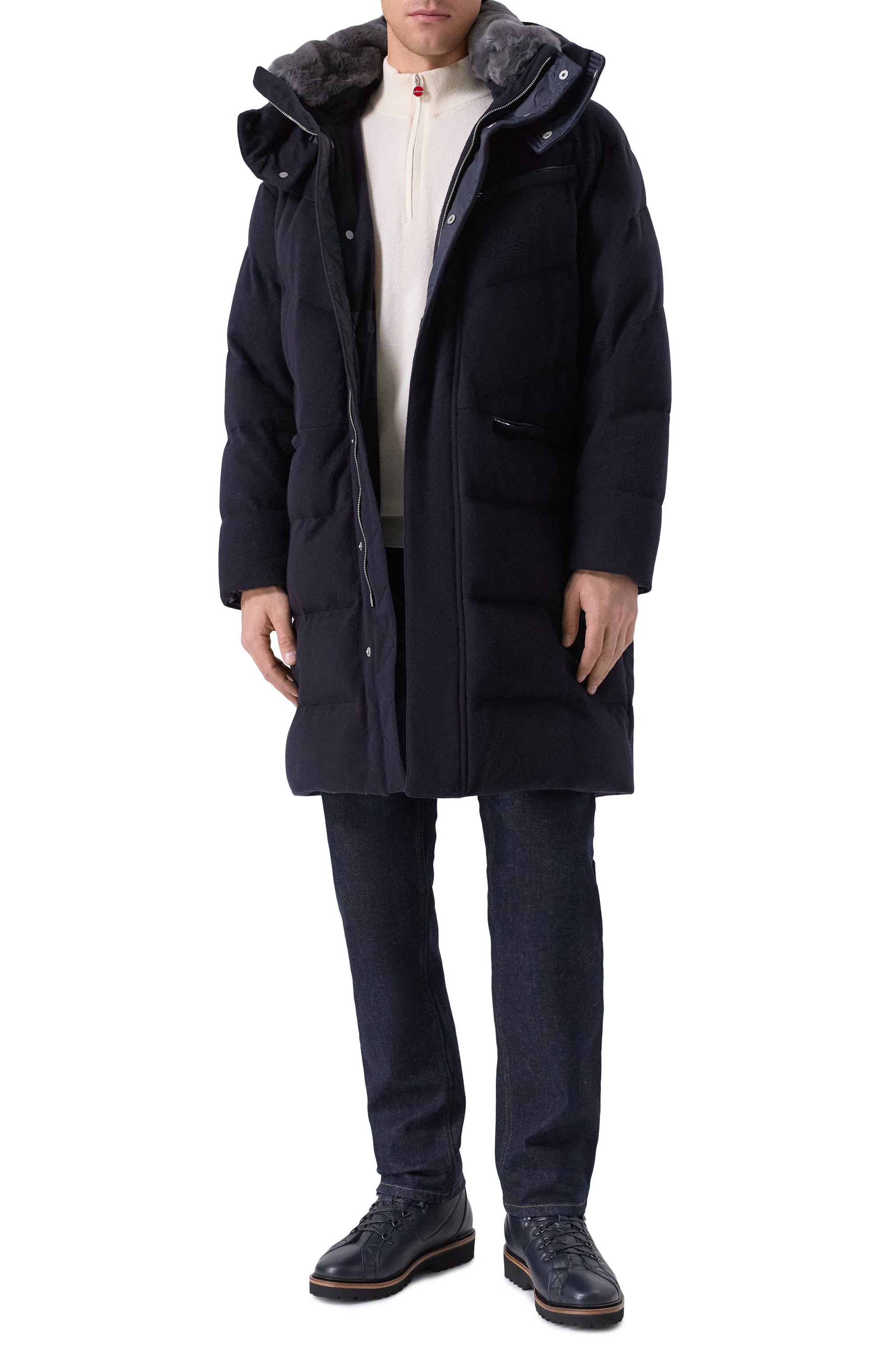 Пуховик с отделкой из кролика KITON, арт. UGK147K0260H02, фото 2