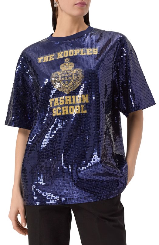 Футболка с отделкой пайетками The Kooples FTSC30005K Синий  FTSC30005K Фото 3