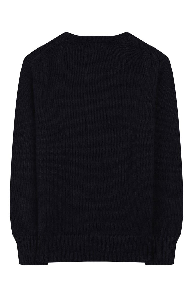 Детский хлопковый свитер POLO RALPH LAUREN синего цвета, арт. 322760323 | Фото 2 (Материал внешний: Хлопок; Рукава: Длинные; Статус проверки: Проверено, Проверена категория; Мальч�ики Кросс-КТ: Свитер-одежда)
