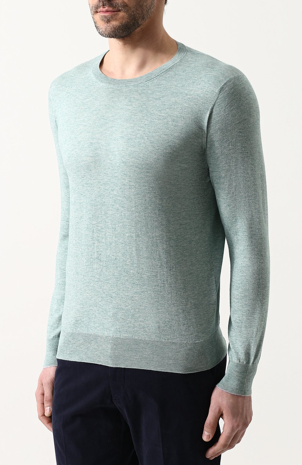 Джемпер тонкой вязки из смеси хлопка и кашемира FIORONI, арт. M14609A3, фото 3