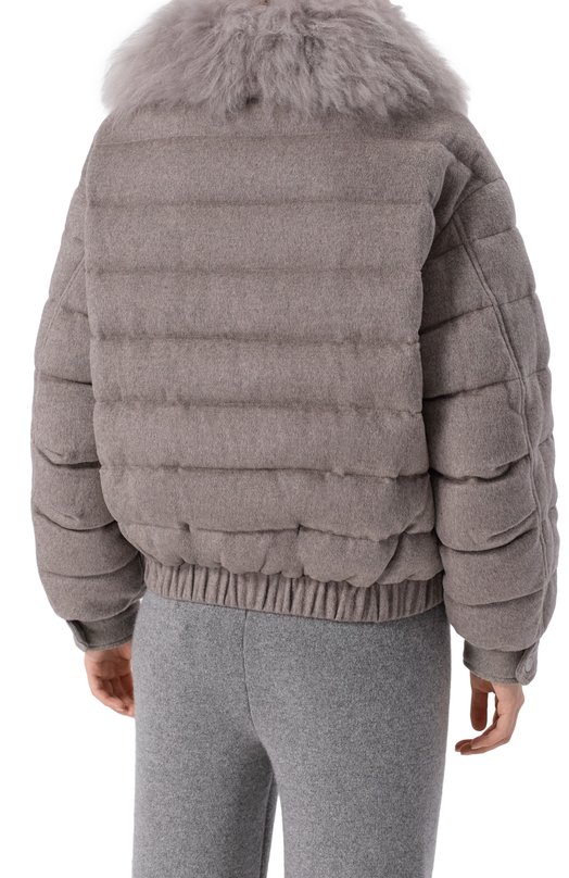 Пуховая куртка из шерсти и кашемира manzoni24 25M1567-S0FT0CFE Серый  25M1567-S0FT0CFE Фото 4